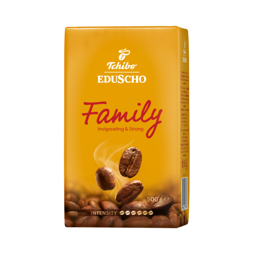 Tchibo Eduscho Family 500g, cafea prajita si macinata vidata